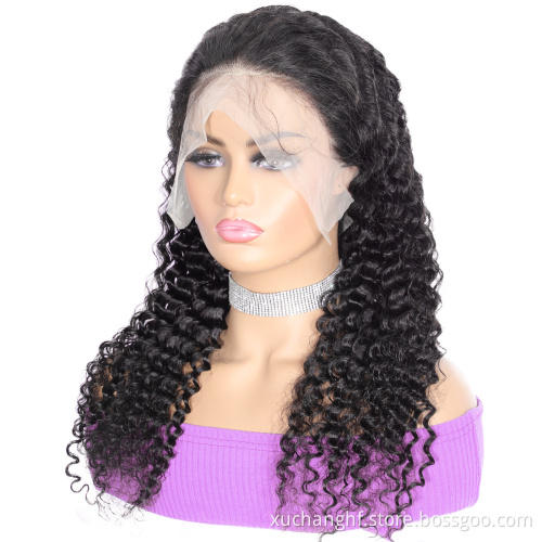Natrual Black Blonde Highlights Wig Mix Color Deep Wave Curly Pre Plucked HD Transparent Lace Front Raw Virgin Human Hair Wigs